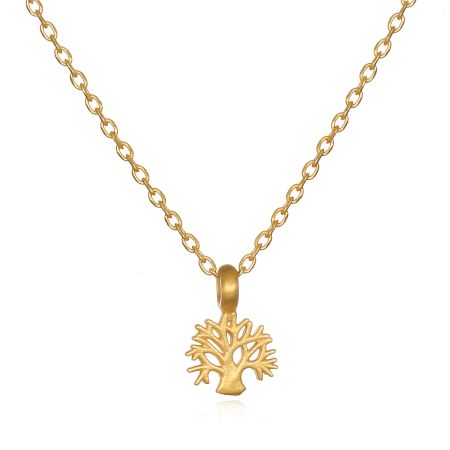 Tree Pendant necklace for women, Brass with 22k gold plated, Handmade Jewelry